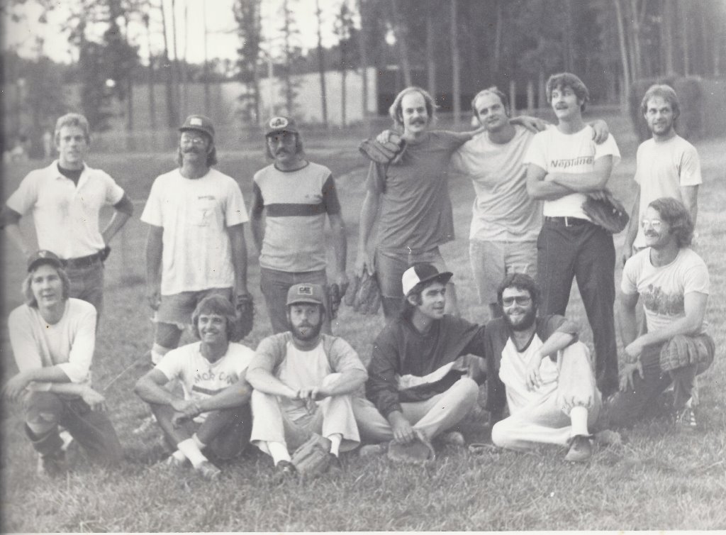  Back Row: Bob Smith (1st on Left), Bobby Kuhn (2nd from Right); First Row (Steve Kuhn 1st on left), Bill Rogers (2nd from right) League Mens Oakton Va. Slugs Softball Team, circa 1972-75